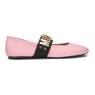 Moschino Ballerina with closure with logo - female - Moschino - Ballerina Shoes - Pink - 3 UK - Shoes