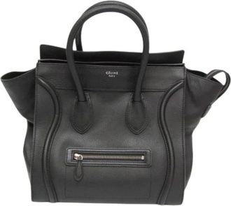 Celine Pre-owned Mini Luggage Handtas - Dames - Pre-owned - Zwart - Maat: ONE Size Zijde