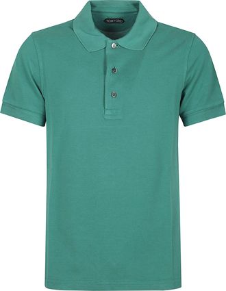 Tom Ford Minimalist Green Lyocell Polo Shirt