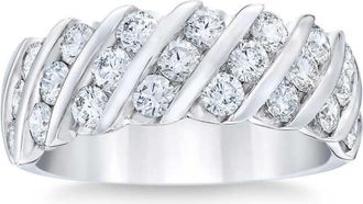 Pompeii3 Platinum 1 1/2ct Diamond Wedding Multi-Row Anniversary Ring