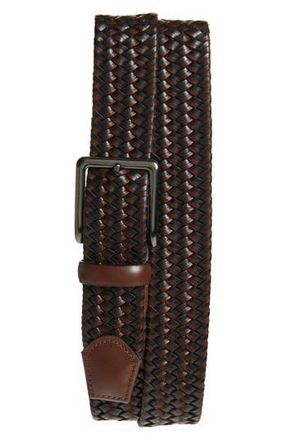 Original Penguin Braided Stretch Leather Belt in Brown at Nordstrom Rack, Size X-Large