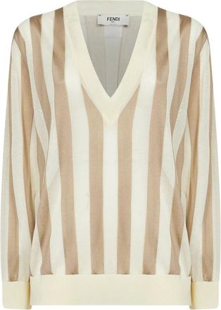 Fendi V-neck Knitwear, female, Multicolor, Size: M Fendi Sweaters