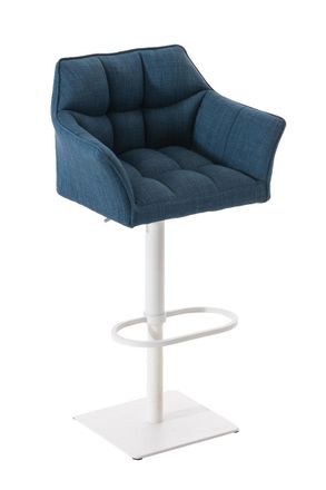 Clp Clp - Taburete De Bar Tapizado Damaso Azul Blanco
