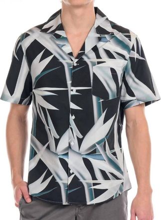 Original Paperbacks Florence Floral Short Sleeve Shirt In Black/grey