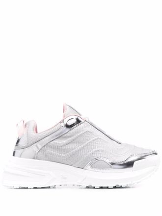 Givenchy metallic-effect leather sneakers - women - Fabric/Fabric/Patent Leather/Rubber/Calf Leather - 38 - Grey