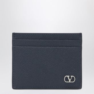 Valentino Garavani Vlogo Signature Blue Card Holder