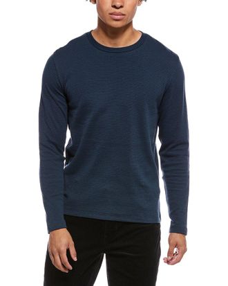 Vince Striped Double Knit Crewneck Sweatshirt