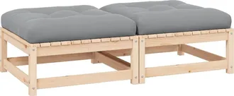 vidaXL Taburetes De Jard&iacute;n Con Cojines 2 Uds Madera Maciza De Pino Vidaxl