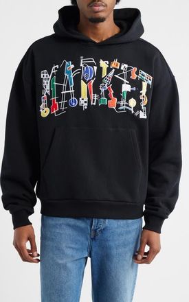 Market Work of Arc Cotton Graphic Hoodie in Black at Nordstrom, Size Xx-Large