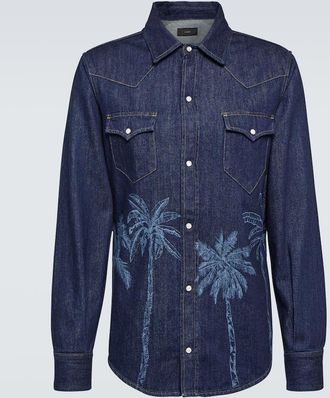 Alanui Jungle printed denim shirt