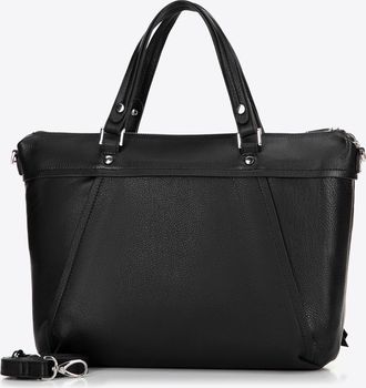 Wittchen Dames 15 Leren Laptoptas met Kwastje Zwart Natuurlijk Leer