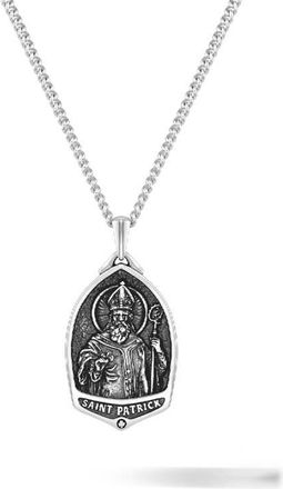 Vincero Mens St. Patrick Pendant Necklace in Silver at Nordstrom, Size 21