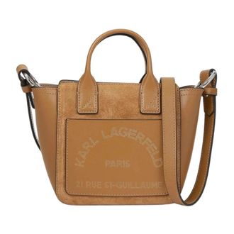 Karl Lagerfeld K/Daily Mini Suede Tote Bag - Dames - Handtassen - Bruin - ONE Size - Leer - Tassen