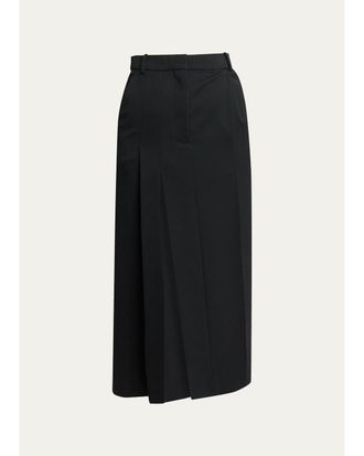 Givenchy Pleated Wool Midi Skirt