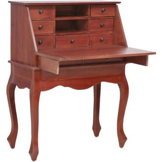 vidaXL Vidaxl - Scrittoio Marrone 78x42x103 cm in Legno Massello di Mogano
