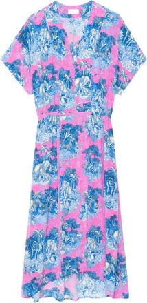 Zadig&Voltaire Riaz midi-jurk met jungleprint - Roze