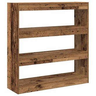 Berkfield Home Book Cabinet/Room Divider - Rustic Wood - 100x30x103cm - Wood in Brown | Size: 100 x 30 x 103 cm