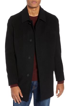 Cole Haan Wool Blend Overcoat in Black at Nordstrom, Size X-Large