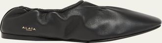 Alaia Nappa Leather Elastic Ballerina Flats
