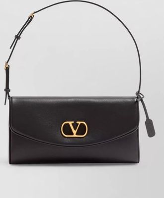 Valentino Garavani devain leather clutch shoulder bag vlogo