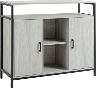 HOMCOM Modern Sideboard Storage Cabinet with Adjustable Shelves Light Grey | TJ Hughes