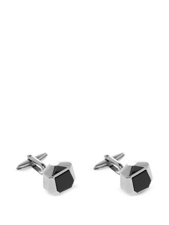 Lanvin Geometrische manchetknopen - 7 PALLADIUM PLATED ONYX