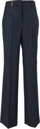 PESERICO Wijde broek - Dames - Wijde Broeken - Blauw - M - Broeken