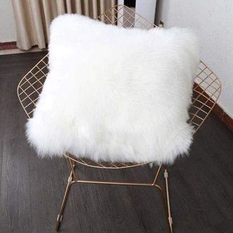 OEM Fodera Per Cuscino, Deluxe In Pelliccia Sintetica Decorativa Per Divano, Camera Da Letto, Letto, Super Morbida, Stile Mongolo, 45x45 Cm (bianca) - Rap