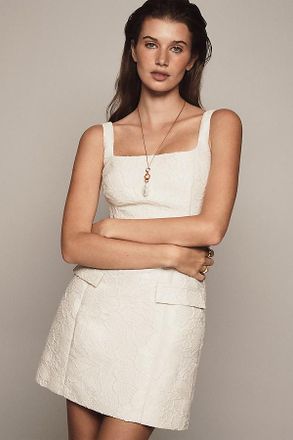 Amanda Uprichard Isabella Sleeveless Square-Neck Mini Dress