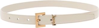 Saint Laurent White Logo Buckle Belt