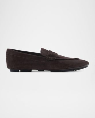 Giorgio Armani Men & apos;s Suede Driver Penny Loafers