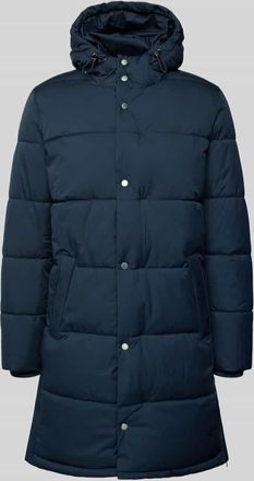 Christian Berg Steppmantel mit Kapuze und Eingrifftaschen in Blau, Größe 3XL