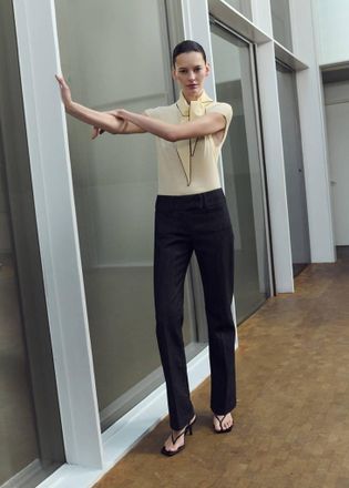 Mango Top maglia dettaglio foulard giallo pastello - Donna - XXS - MANGO