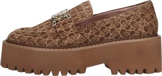 Liu Jo Forty 06 Printed Cow Suedewood - Dames - Loafers - Bruin - 41 EU - Leer - Schoenen