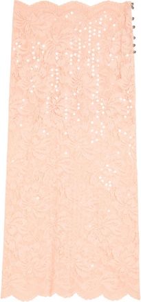 Paco Rabanne Sequin-embellished Stretch-lace Midi Skirt - Salmon - 38 (UK10 / S)