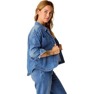 Carve Designs Flora Denim Shacket in Magnolia at Nordstrom, Size X-Large