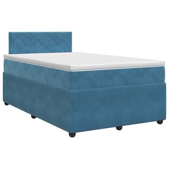 vidaXL Cama Box Spring Con Colch&oacute;n Azul Oscuro 120 X 200 Cm Terciopelo Vidaxl