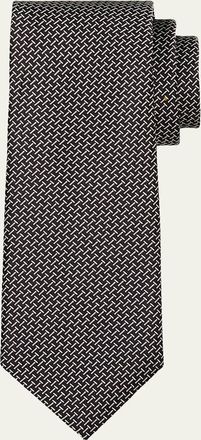 Tom Ford Mens Linen Zipper-Effect Tie