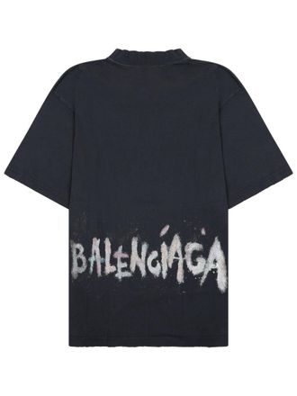 Balenciaga Medium Fit Polyester T-Shirt - Black