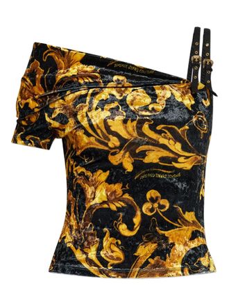Versace Jeans Couture buckle-strap top - women - Polyester - 42 - Black