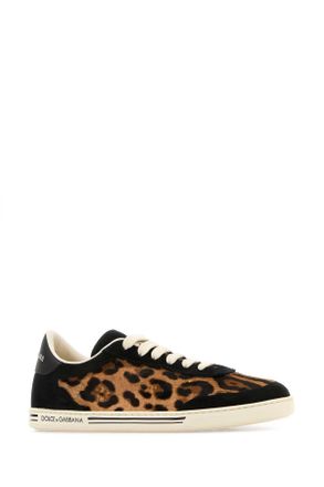 Dolce & Gabbana Leopard Calf Hair Sneakers - Black
