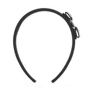 Ferragamo Accessoires, Dames, Zwart, ONE Size, Katoen, Vara Strass Strik Haarband