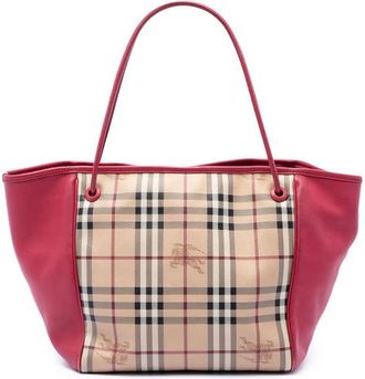 Burberry Pre-owned Burberry Small Haymarket Check Coated Canvas and Calfskin Canterbury Tote Ladies P813BVDNDYKPEZ5Z