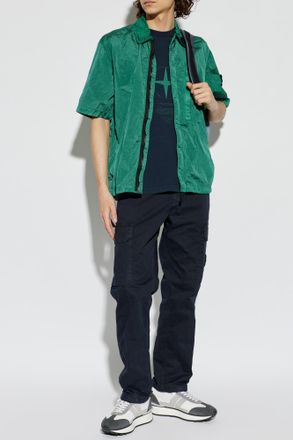 Stone Island T-shirt With Printed Logo, Mens, Navy Blue