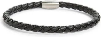 Link Up Woven Leather Bracelet with magnetic closure in Black at Nordstrom