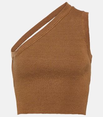 Jacquemus Top cropped Ascu in misto lino