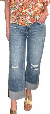 Flying Monkey Rosy High Rise Baggy Jeans In Blue
