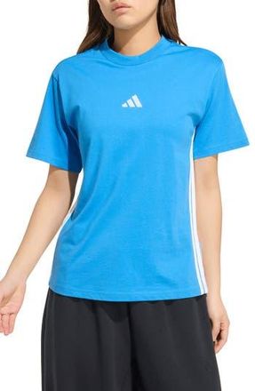adidas Essential 3-Stripes T-Shirt in Ray Blue/White at Nordstrom Rack, Size X-Large