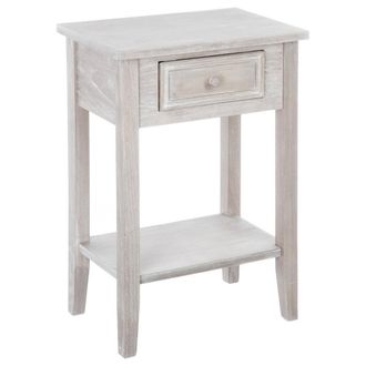 Atmosphera Atmosphera - Mesita De Noche charme - Madera Blanqueada Cr&eacute;ateur DInt&eacute;rieur