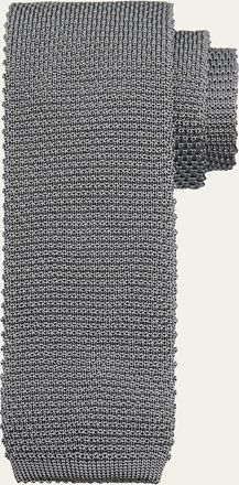 Brunello Cucinelli Mens Silk-Cotton Knit Tie